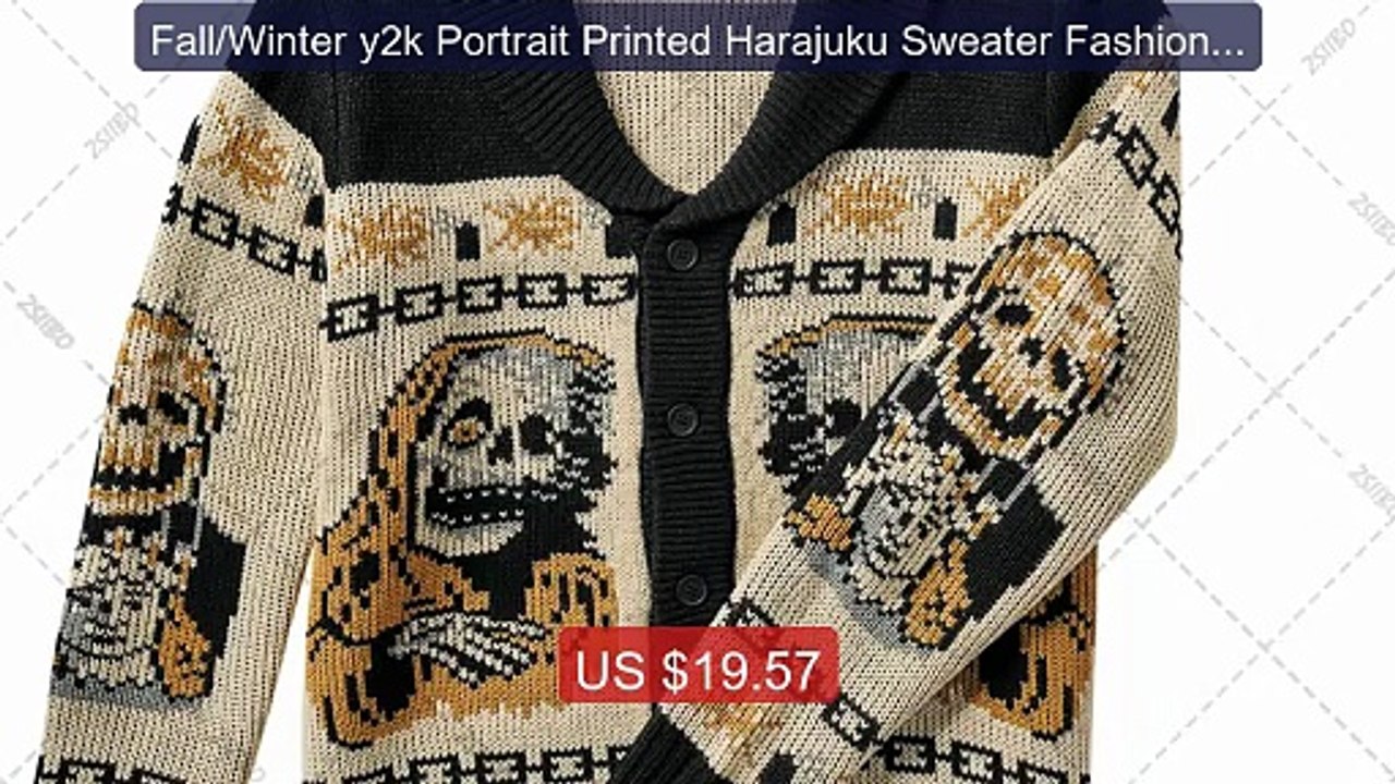 Fall/Winter y2k Portrait Printed Harajuku Sweater Fashion Men ... -- Hot Deal 2026 | Limited Offer!