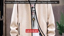 Knitted Cardigan Solid Color Sweater Men Zipper Autumn New Lon... -- Best Buy 2026 | Great Quality!