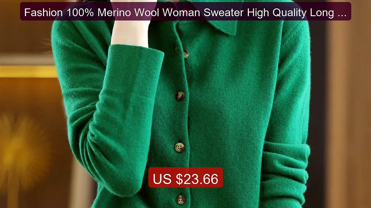 Fashion 100% Merino Wool Woman Sweater High Quality Long Slee... -- Amazing Value 2026 | Must Have!