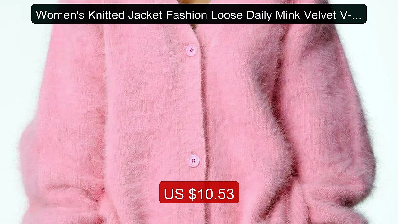 Women's Knitted Jacket Fashion Loose Daily Mink Velvet V-neck Swea... -- Best Deal 2026 | Shop Now!