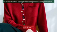 2025 New Fashion Spring O-neck Long Sleeve Cardigan Women's 100% Me... -- Top Rated 2026 | Buy Now!