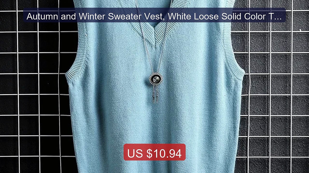 Autumn and Winter Sweater Vest, White Loose Solid Color Thi... -- Top Pick 2026 | Unbeatable Price!