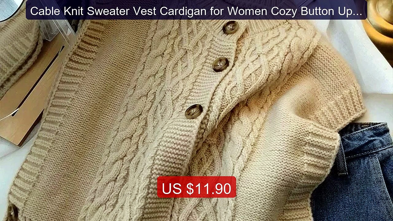 Cable Knit Sweater Vest Cardigan for Women Cozy Button Up S... -- Top Pick 2026 | Unbeatable Price!