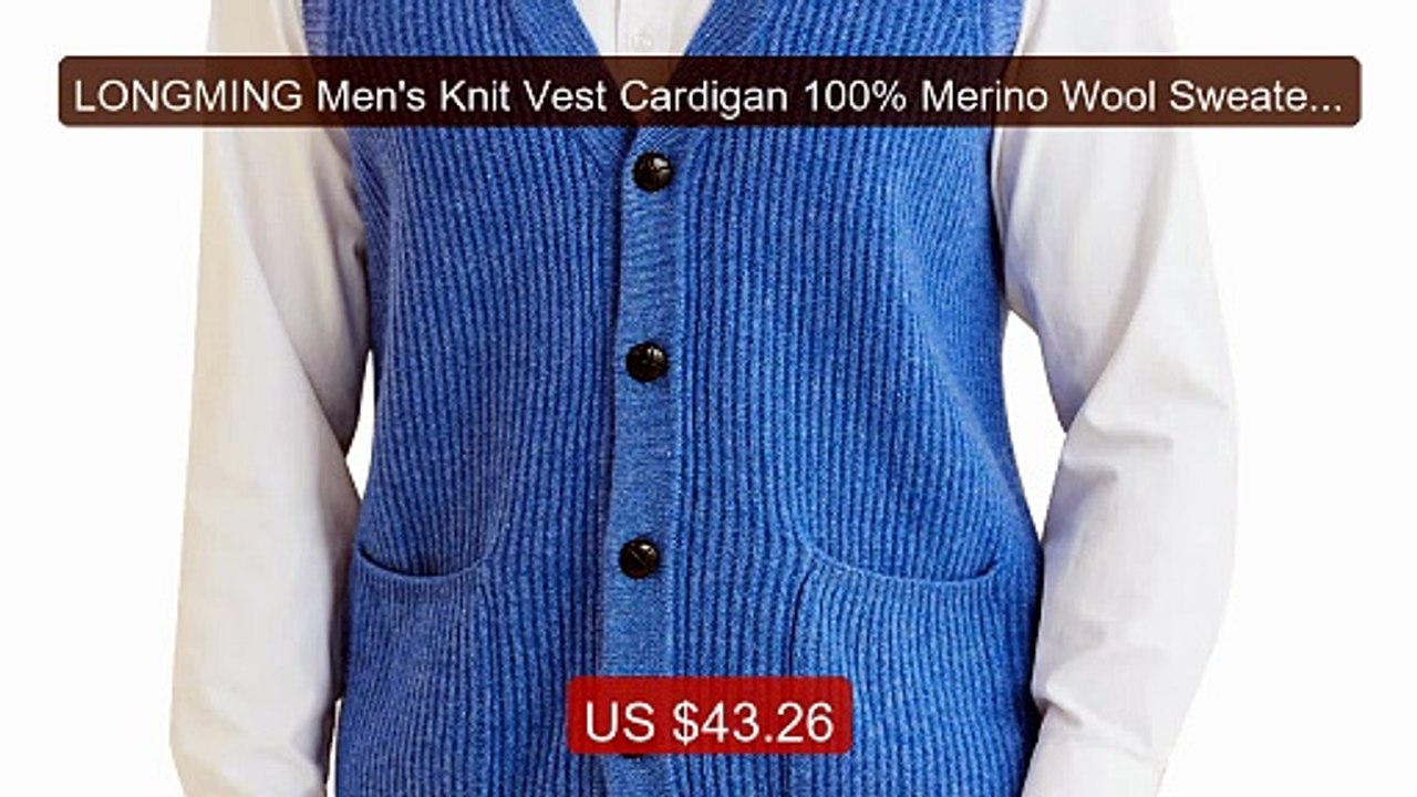 LONGMING Men's Knit Vest Cardigan 100% Merino Wool Sweater for... -- Best Buy 2026 | Great Quality!