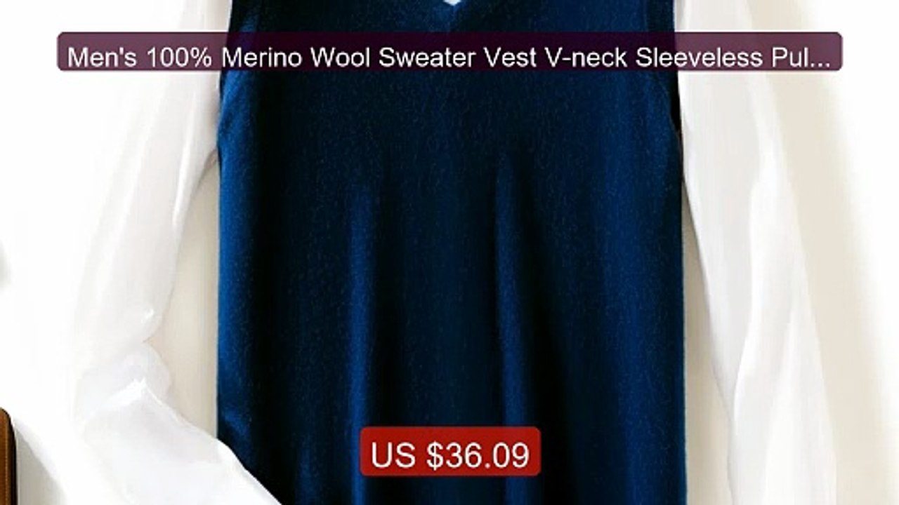 Men's 100% Merino Wool Sweater Vest V-neck Sleeveless Pullover... -- Best Buy 2026 | Great Quality!
