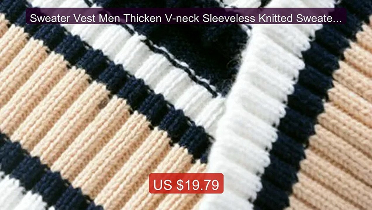 Sweater Vest Men Thicken V-neck Sleeveless Knitted Sweaters V... -- Amazing Value 2026 | Must Have!