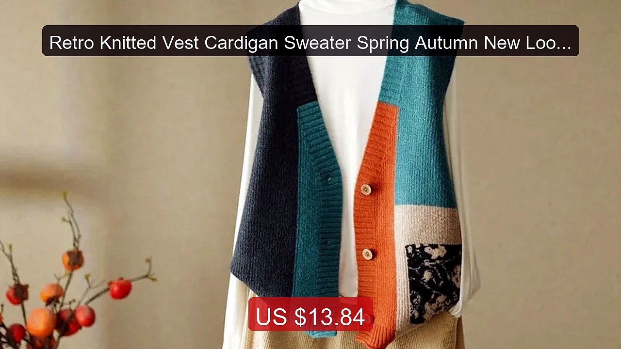 Retro Knitted Vest Cardigan Sweater Spring Autumn New Loose V-Neck... -- Best Deal 2026 | Shop Now!