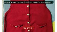 O-Neck Women's Korean Solid Button Short Cardigan Coats Sweat... -- Amazing Value 2026 | Must Have!