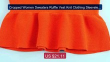 Cropped Women Sweaters Ruffle Vest Knit Clothing Sleeveless... -- Top Pick 2026 | Unbeatable Price!