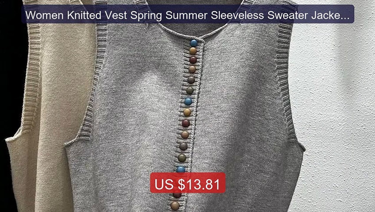 Women Knitted Vest Spring Summer Sleeveless Sweater Jacket Ne... -- Amazing Value 2026 | Must Have!