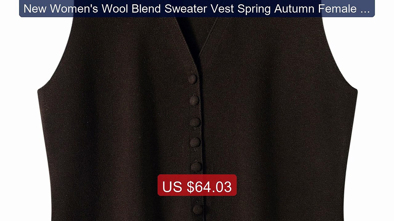 New Women's Wool Blend Sweater Vest Spring Autumn Female Knitwear S... -- Top Rated 2026 | Buy Now!