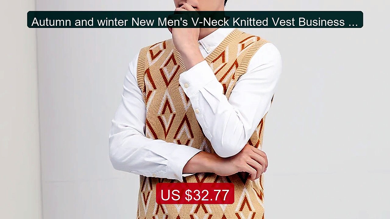 Autumn and winter New Men's V-Neck Knitted Vest Business Casua... -- Best Buy 2026 | Great Quality!