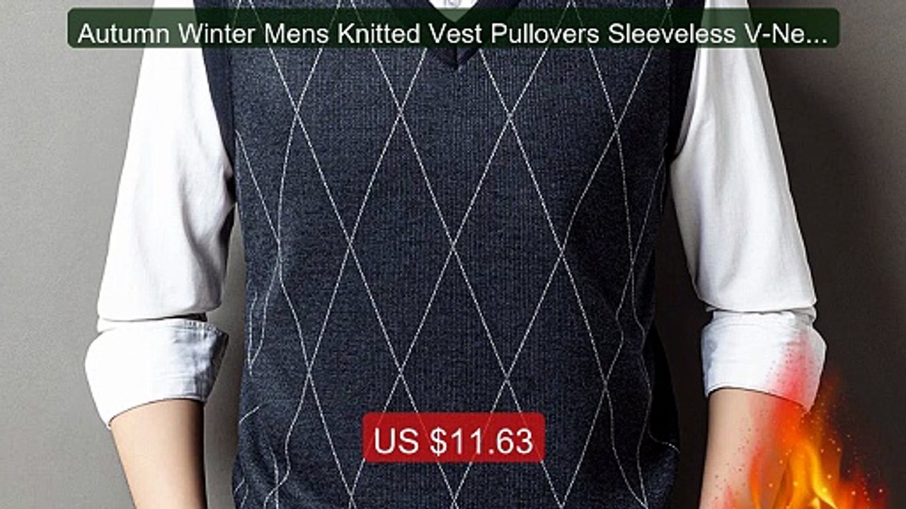 Autumn Winter Mens Knitted Vest Pullovers Sleeveless V-Neck S... -- Amazing Value 2026 | Must Have!