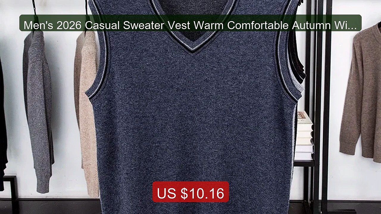 Men's 2026 Casual Sweater Vest Warm Comfortable Autumn Winter Fashi... -- Top Rated 2026 | Buy Now!