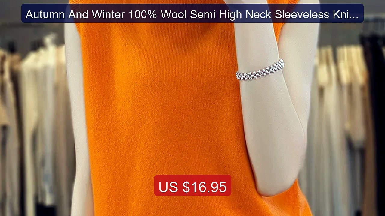 Autumn And Winter 100% Wool Semi High Neck Sleeveless Knitt... -- Top Pick 2026 | Unbeatable Price!