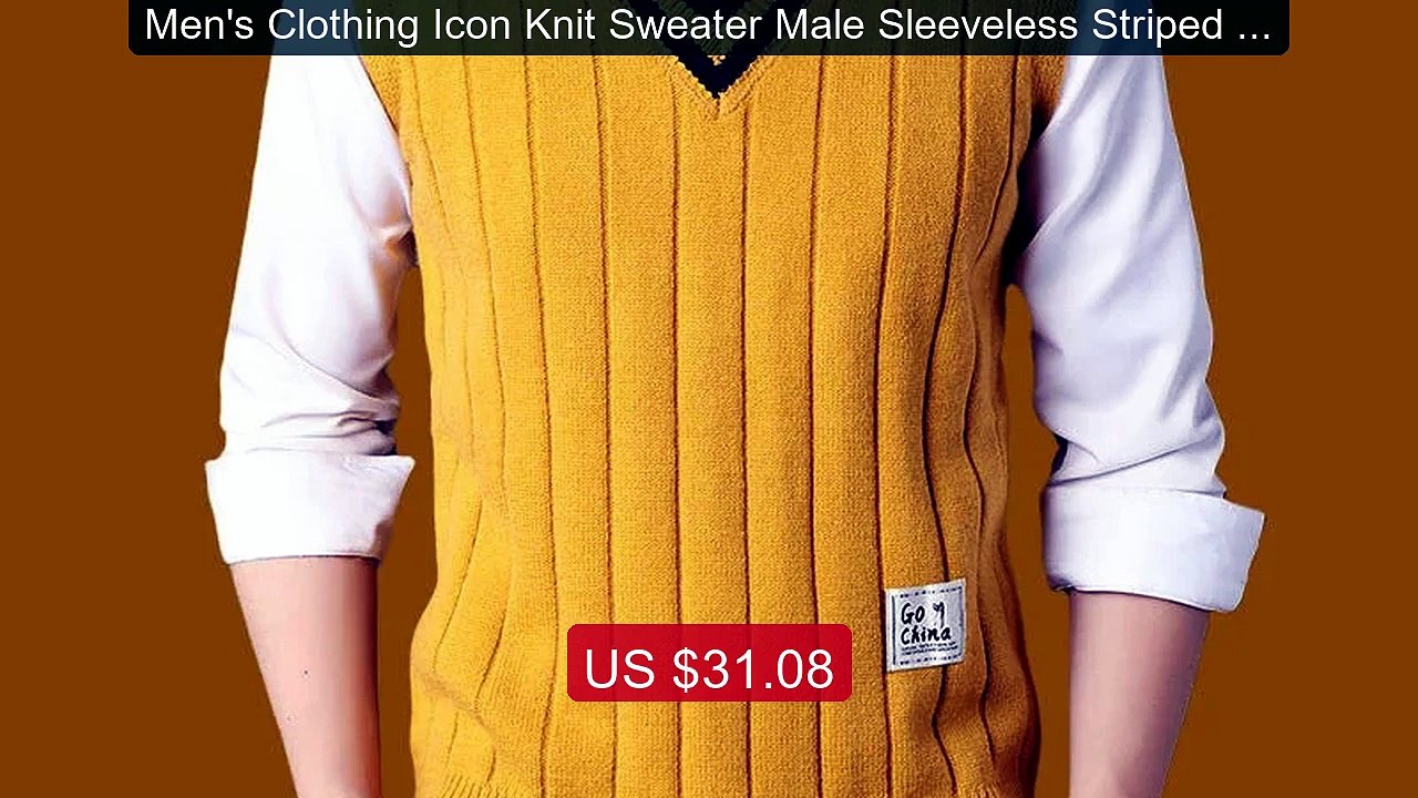 Men's Clothing Icon Knit Sweater Male Sleeveless Striped Waist... -- Hot Deal 2026 | Limited Offer!