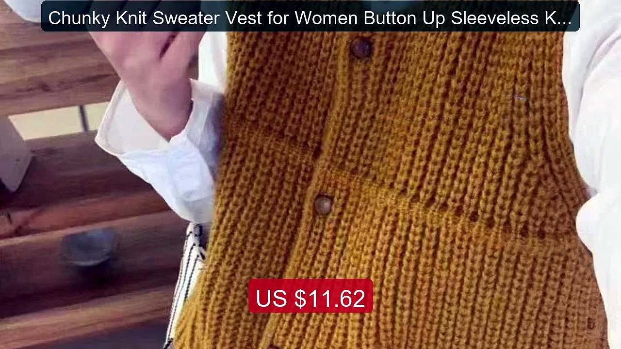 Chunky Knit Sweater Vest for Women Button Up Sleeveless Knit T... -- Best Buy 2026 | Great Quality!