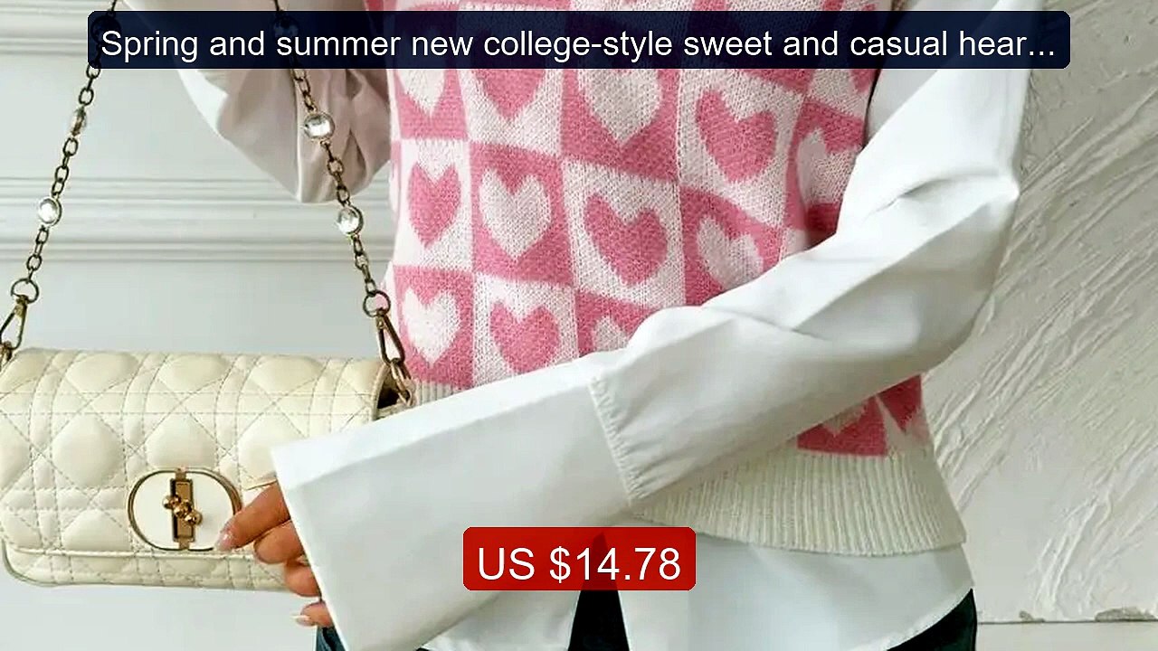 Spring and summer new college-style sweet and casual heart-shaped ... -- Best Deal 2026 | Shop Now!