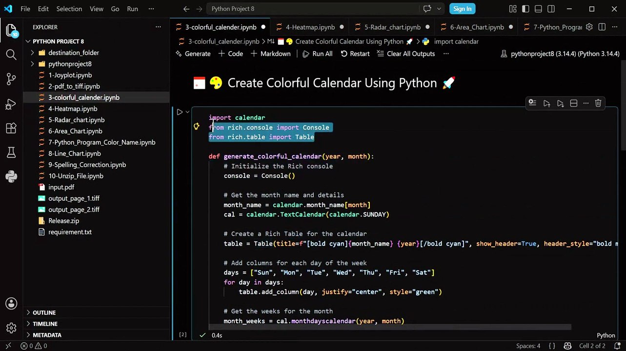 How to Make a Colorful Calendar Using Python _ Step-by-Step Guide