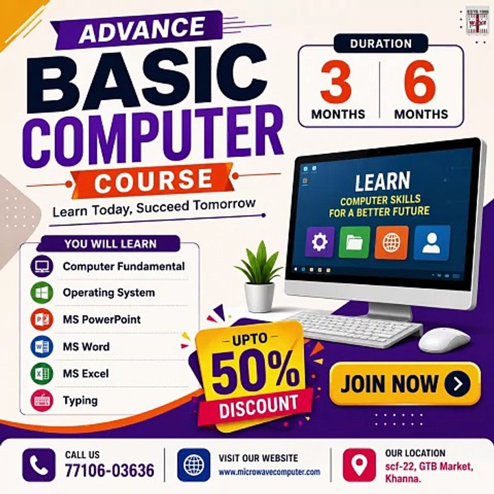 Learn Advance Basic Computer Course