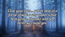 Forest Cozy Cabin in Heavy Rain & Thunder 🌲🌧️⛈️ Soft Birds Chirping for Deep Sleep #rain #deepsleep #relax #shorts #trending