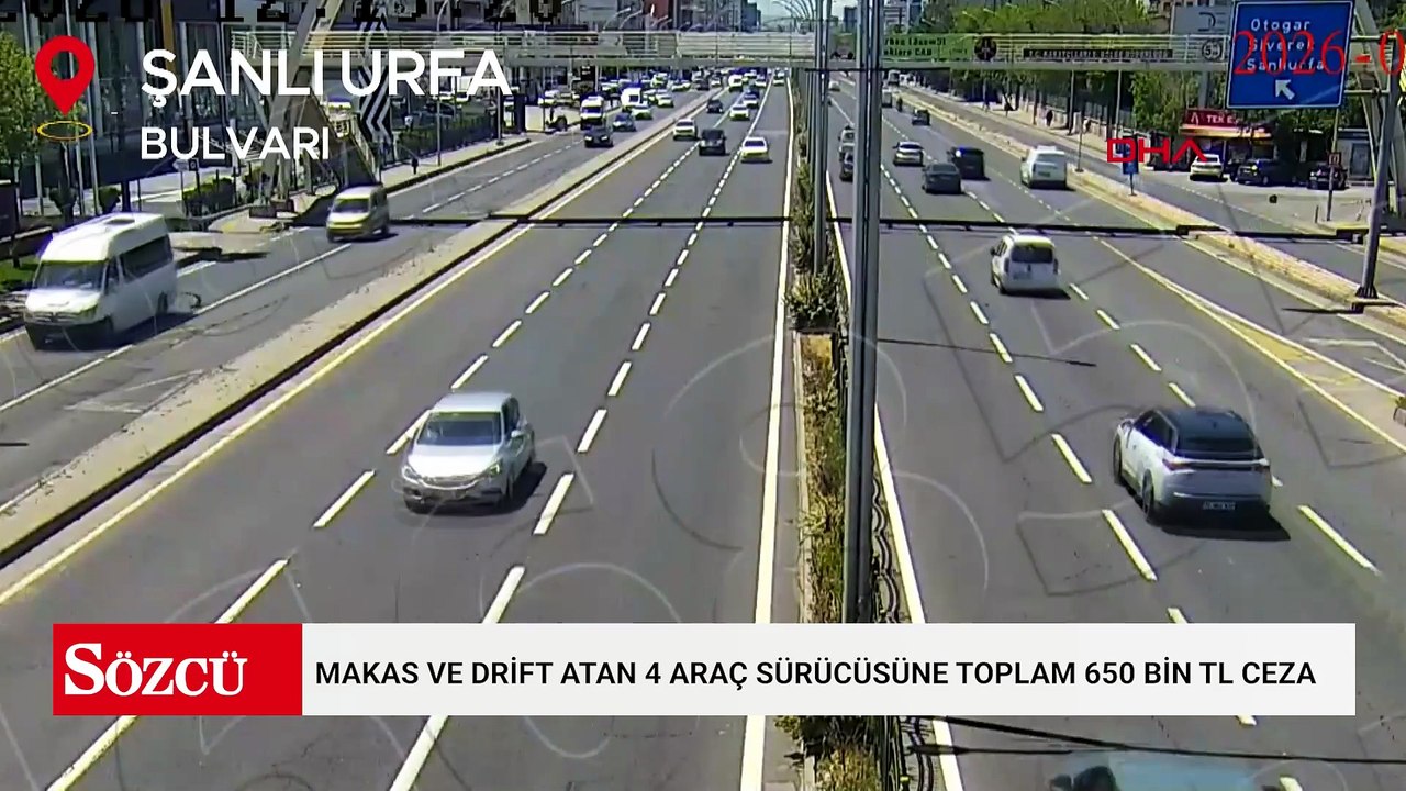 Makas ve drift atan 4 araç sürücüsüne toplam 650 bin TL ceza