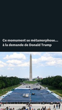 Les images de la « Reflecting Pool » de Washington, repeinte à la demande de Donald Trump