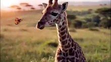 Baby Giraffe Meets Butterfly 🦒🦋 | Cute Animal Story