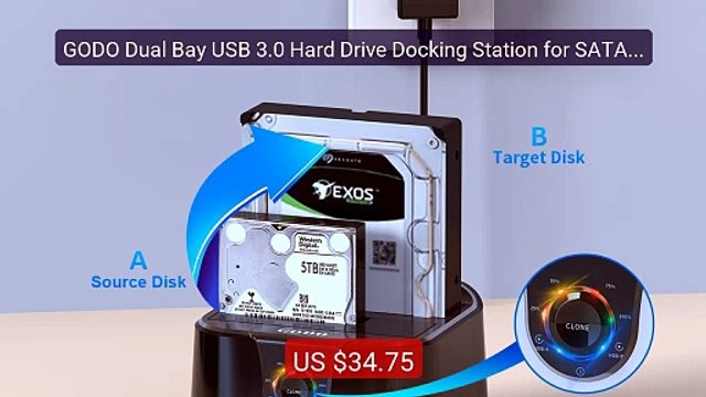 GODO Dual Bay USB 3.0 Hard Drive Docking Station for SATA 2.5 ... — Best Buy 2026 | Great Quality!