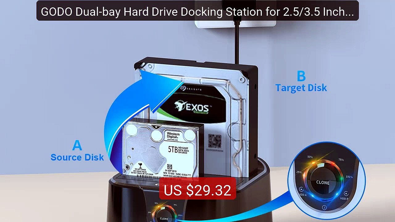 GODO Dual-bay Hard Drive Docking Station for 2.5/3.5 Inch HDD SSD ... — Best Deal 2026 | Shop Now!