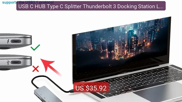 USB C HUB Type C Splitter Thunderbolt 3 Docking Station Laptop Ada... — Best Deal 2026 | Shop Now!