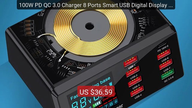 100W PD QC 3.0 Charger 8 Ports Smart USB Digital Display Charging ... — Best Deal 2026 | Shop Now!