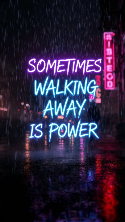 Sometimes walking away