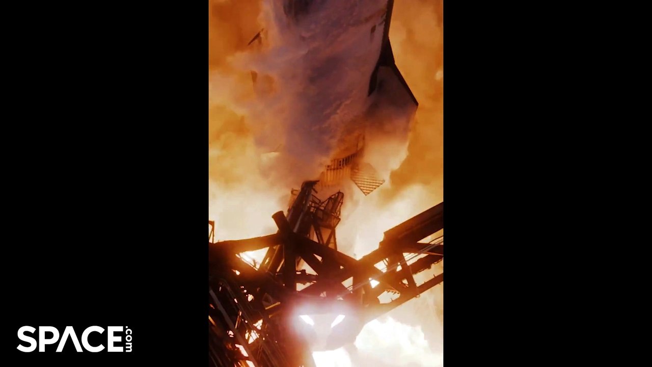 Launch Tower View Of SpaceX Starship Liftoff