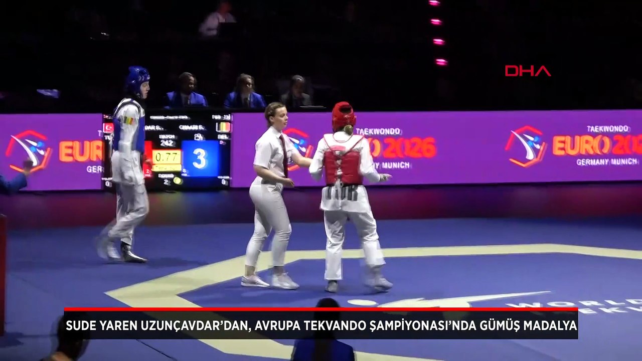 Sude Yaren Uzunçavdar, Avrupa Tekvando Şampiyonası’nda gümüş madalya kazandı