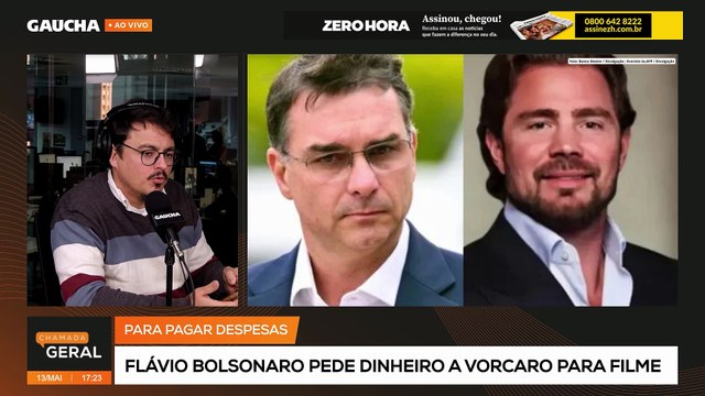 Flávio Bolsonaro pediu dinheiro a Vorcaro para pagar despesas de filme sobre o pai