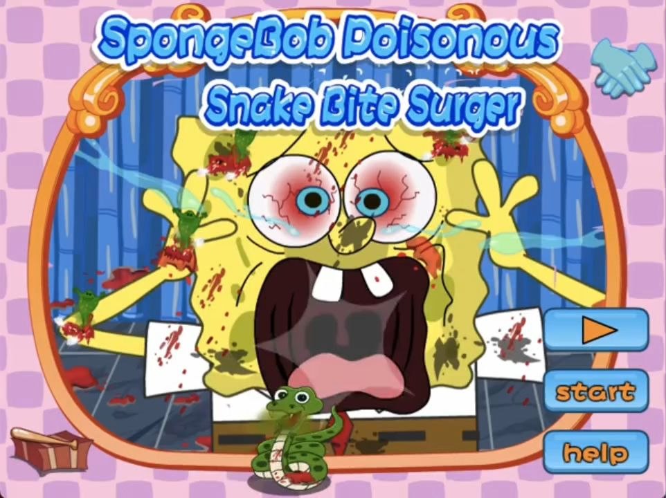 SpongeBob poisonous snake bite surger music