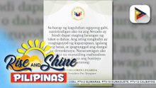 Sen. Loren Legarda, nanawagan ng kapayapaan at paggalang sa batas matapos ang putukan sa Senado kagabi
