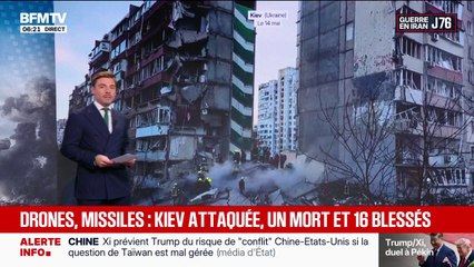 Ukraine: un mort et 16 blessés dans une attaque nocturne russe sur Kiev
