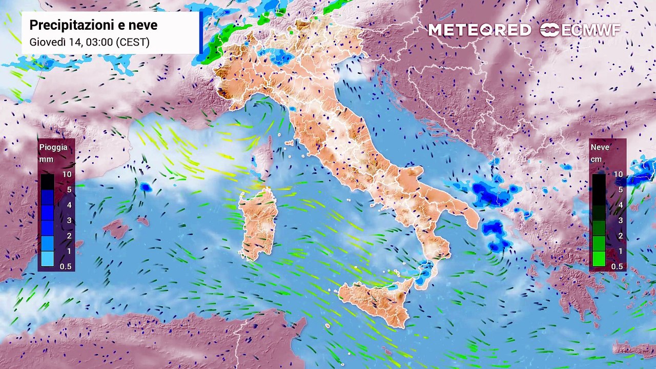 Forti temporali sull'Italia da giovedì 14 maggio