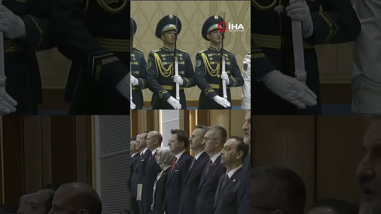 Cumhurbaşkanı Erdoğan, Bağımsızlık Sarayı’nda resmi törenle karşılandı