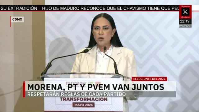 Morena, PT y PVEM reafirman su alianza para elecciones del 2027 | Paola Barquet, 13 de mayo de 2026