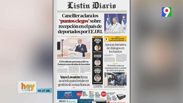 Titulares prensa dominicana jueves 14 de mayo 2026 | Hoy Mismo
