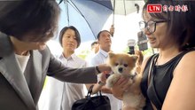 蔡英文東海大學演講高人氣 13歲狗狗成功攔下她