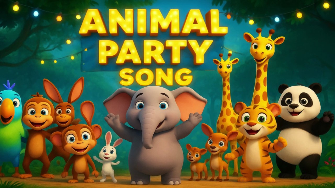 Animal Party Song 🐵🦁🎉 | Fun Animal Dance Song for Kids | Nursery Rhymes | Kids Melody Garden