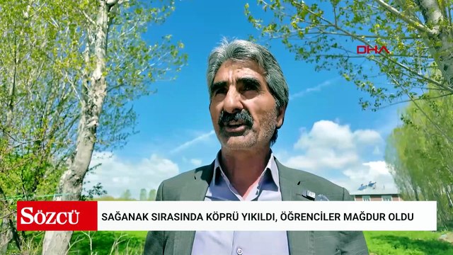 Sağanak sırasında köprü yıkıldı, öğrenciler mağdur oldu