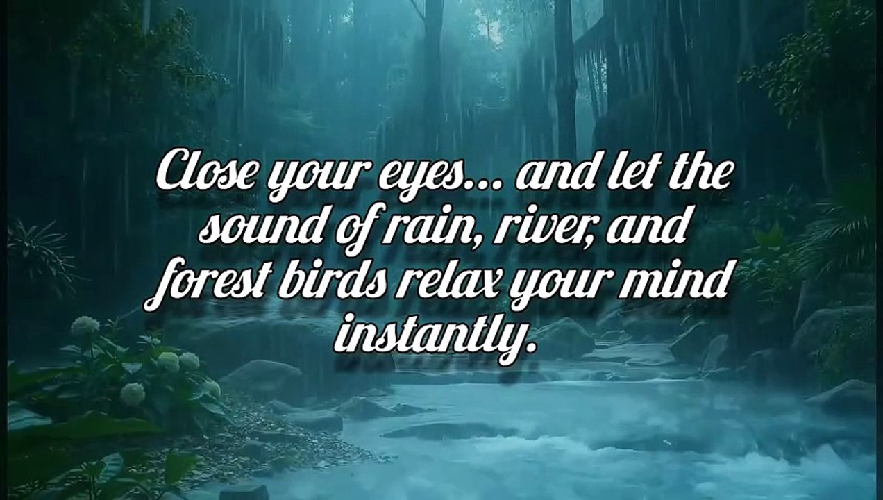 Heavy Rain in Deep Forest 🌧️ | River Flow & Birds Sounds for Sleep & Relaxation #rain #deepsleep #relax #shorts #trending
