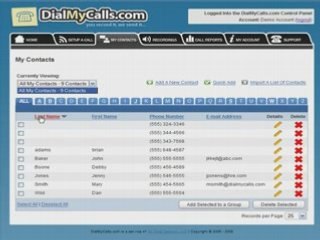 DialMyCalls: Overview Of The Call Contacts Page