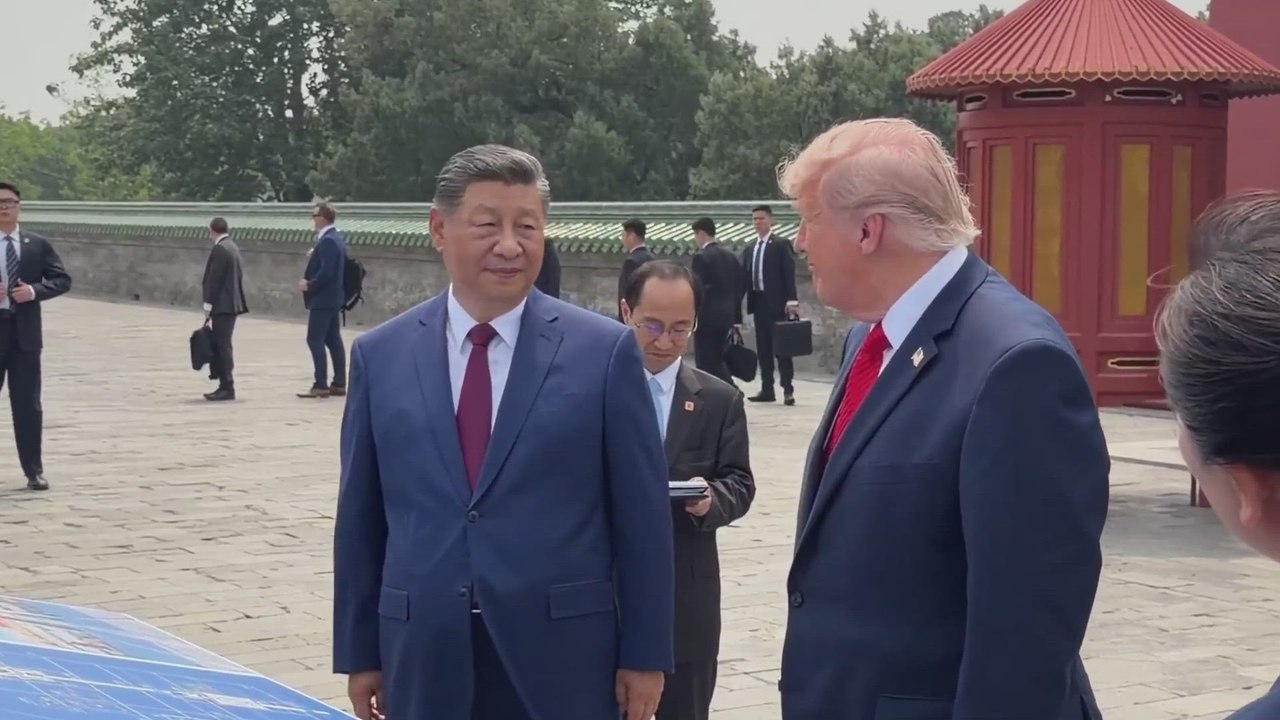 Trump Struggles to Stay Awake During Temple of Heaven Tour with Xi Jinping in Beijing.