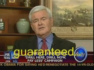 Bill O’Reilly Factor Obama leads McCain Newt Gingrich Oil